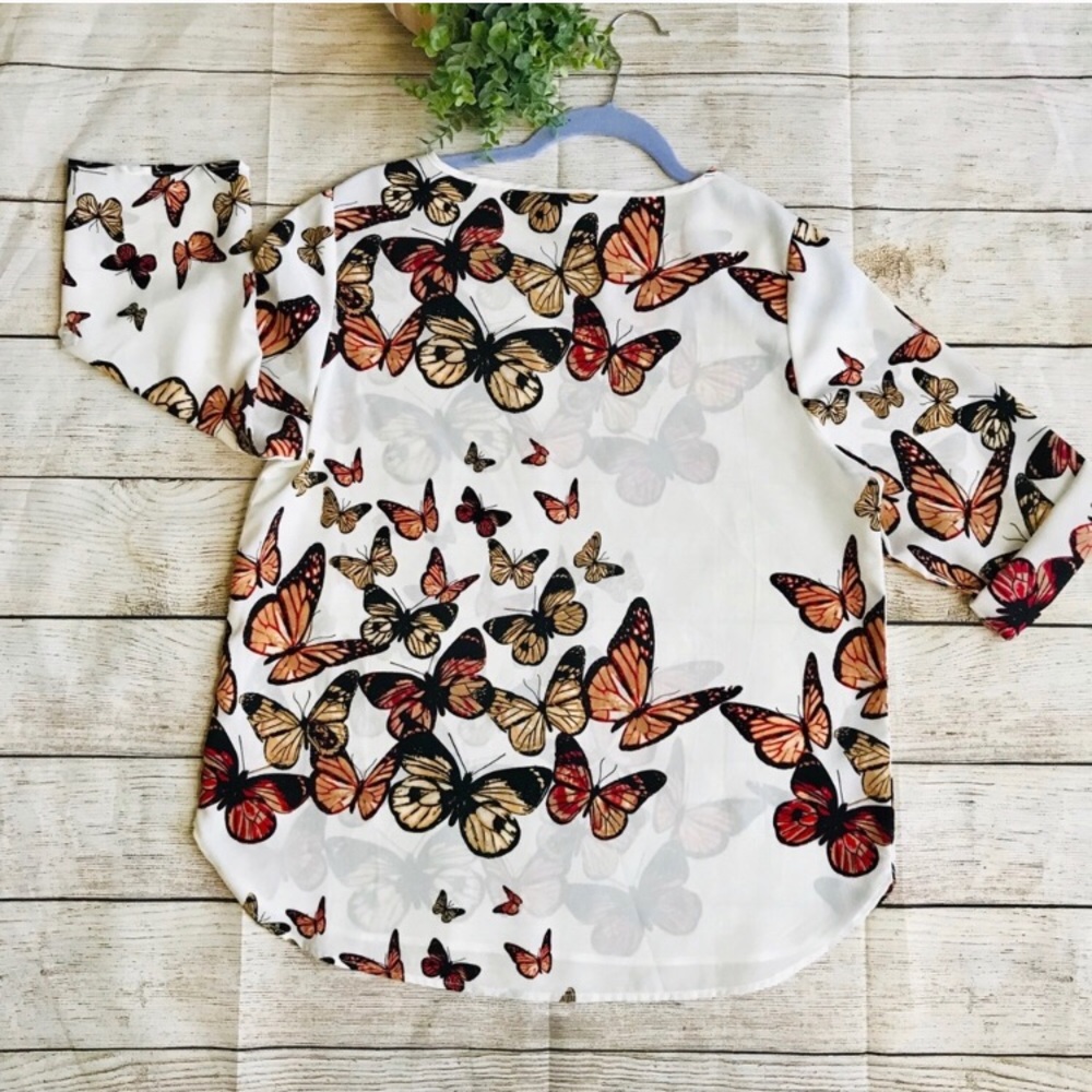 Sara Morgan Butterfly Blouse M - Picture 3 of 7